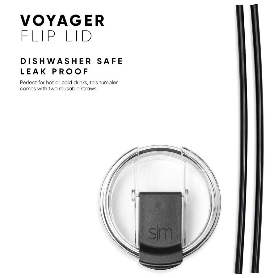 voyager tumbler with clear flip lid amp straw